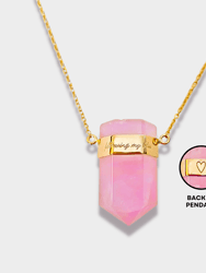 Following My Bliss 14K Gold Rose Quartz Necklace - 14k Gold/Rose