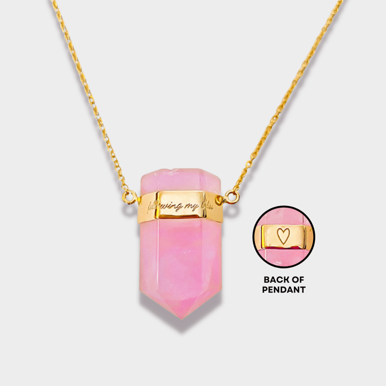 Following My Bliss 14K Gold Rose Quartz Necklace - 14k Gold/Rose