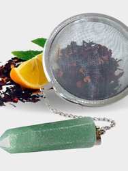 Green Aventurine Crystal Gemstone 2-Inch Tea Ball Infuser