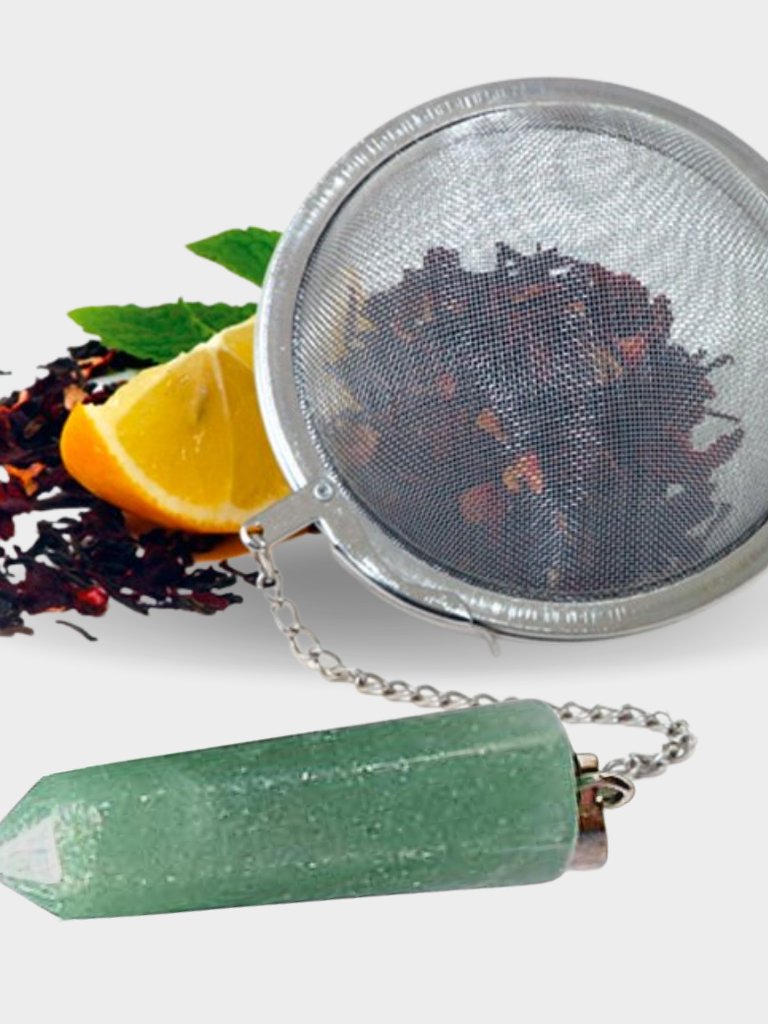 Green Aventurine Crystal Gemstone 2-Inch Tea Ball Infuser