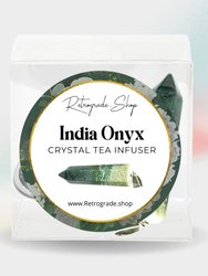 India Onyx Crystal Gemstone 2-Inch Tea Ball Infuser - Green