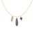 Lapis Lazuli Interchangeable Charm Necklace - 3 Charms - Gold