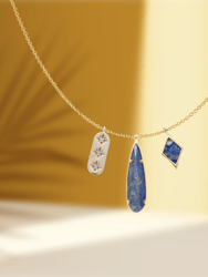 Lapis Lazuli Interchangeable Charm Necklace - 3 Charms