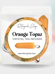 Orange Topaz Crystal Gemstone 2-Inch Tea Ball Infuser - Orange