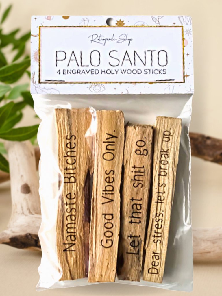 Palo Santo Bundle, 4 Pack Engraved Funny Intentions