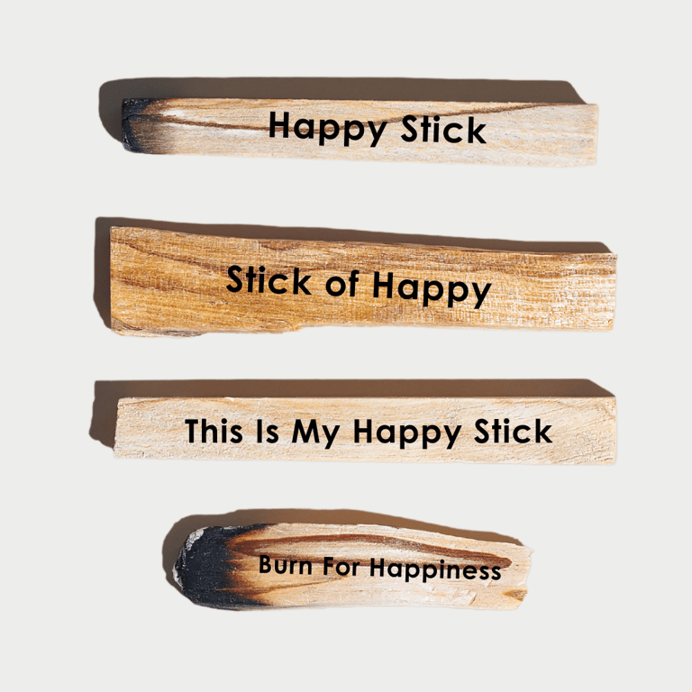 Palo Santo Bundle, 4 Pack Engraved Happy Sticks
