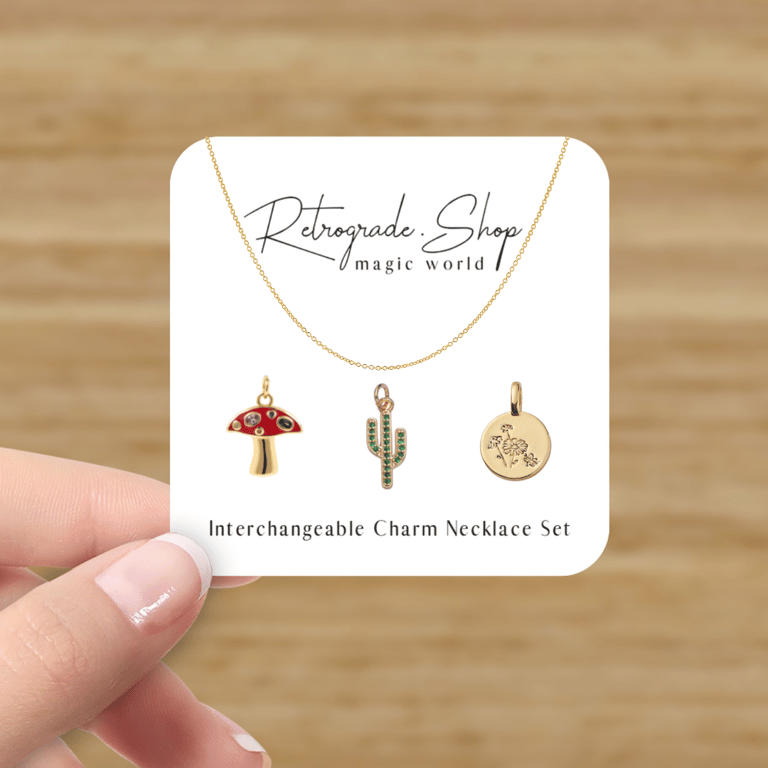 Plant Mom Dainty Interchangeable Charm Necklace - 3 Charms