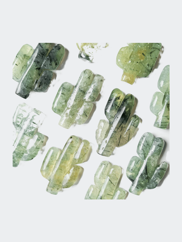 Prehnite Crystal Cactus Sculpture - Green