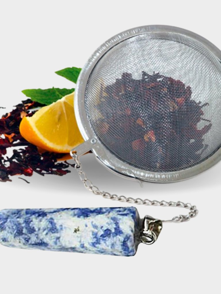 Sodalite Crystal Gemstone 2-Inch Tea Ball Infuser
