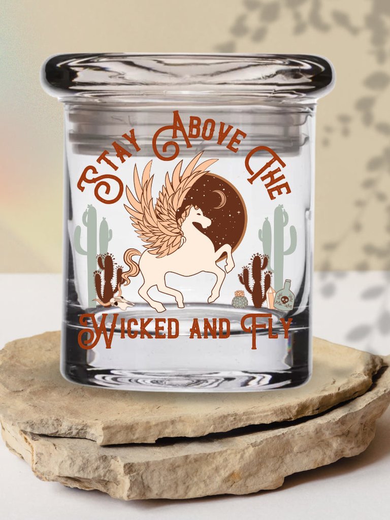 Stay Above The Wicked & Fly 1/4 Oz Glass Stash Jar