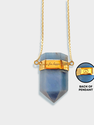 Strive For Happiness 14K Gold Angelite Necklace - Blue