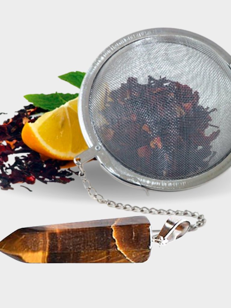 Tiger Eye Crystal Gemstone 2-Inch Tea Ball Infuser