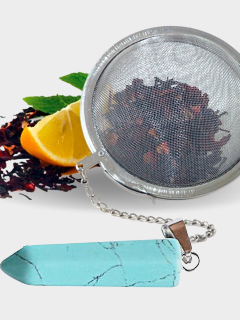 Turquoise Crystal Gemstone 2-Inch Tea Ball Infuser