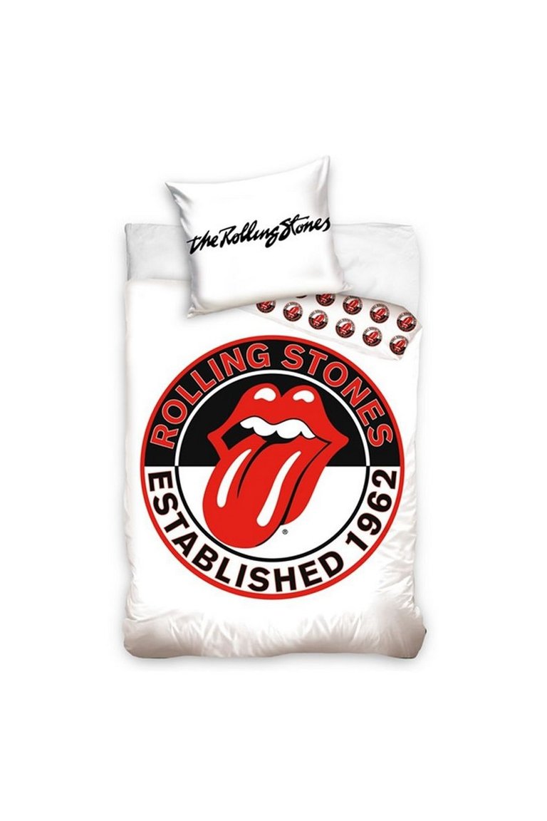 The Rolling Stones Logo Duvet Set (UK - Single) - White/Red/Black - White/Red/Black