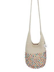 121 Crossbody Bag - Hand Crochet - Ecru Bali Beads