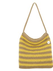 Ava Hobo Bag - Hand Crochet - Lemon Drop Stripe