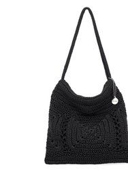 Ava Hobo Bag - Hand Crochet - Black Patch