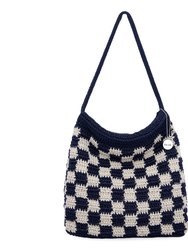 Ava Hobo Bag - Hand Crochet - Denim Check
