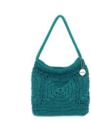 Ava Mini Hobo Bag - Hand Crochet - Azure Patch
