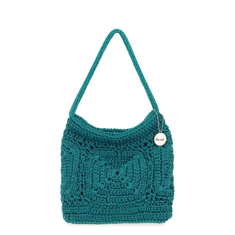 Ava Mini Hobo Bag - Hand Crochet - Azure Patch