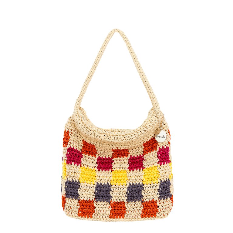 Ava Mini Hobo Bag - Hand Crochet - Multi Check