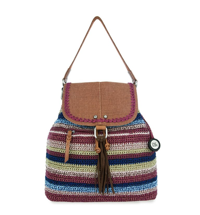 Avalon Crochet Convertible Backpack - Mahogany