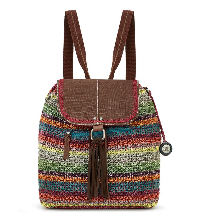 Avalon Crochet Convertible Backpack - Hand Crochet - Sunset Stripe