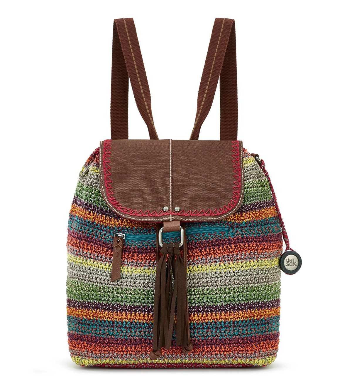 The Sak Sayulita Backpack Hand Crochet - Eden Stripe