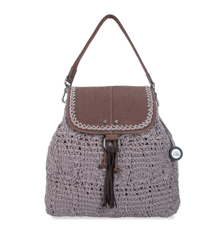 Avalon Crochet Convertible Backpack - Shitake