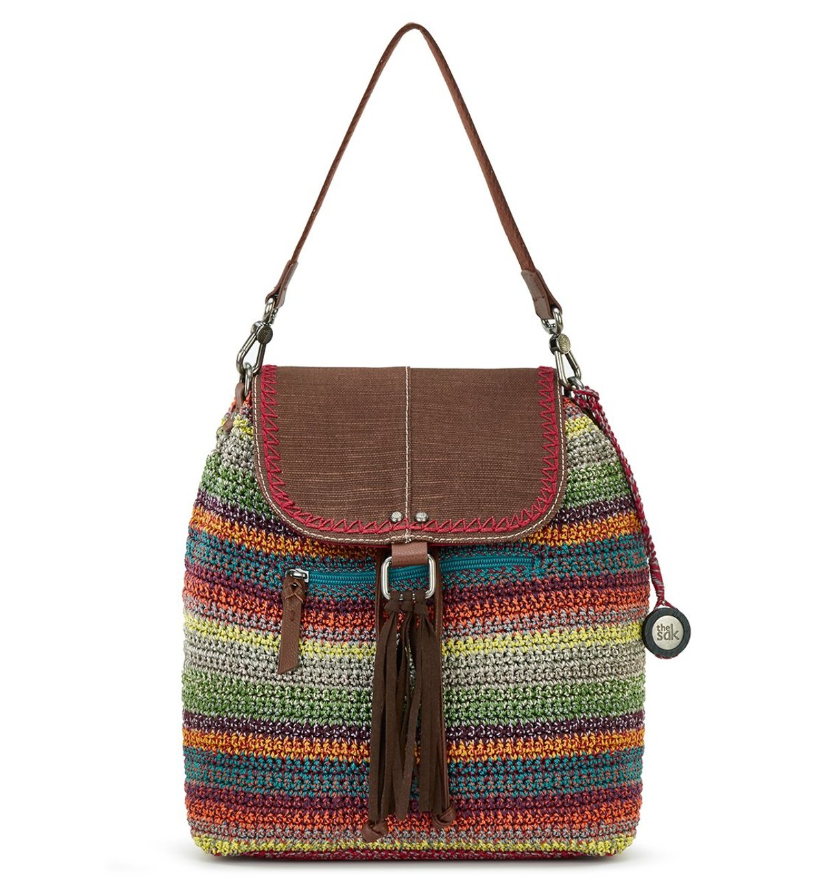 The Sak Sayulita Backpack Hand Crochet - Eden Stripe