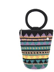 Ayla Ring Handle Pouch - Hand Crochet - Rio Stripe