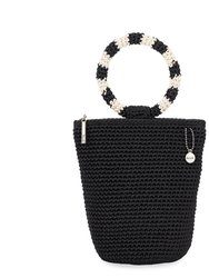 Ayla Ring Handle Pouch - Hand Crochet - Black