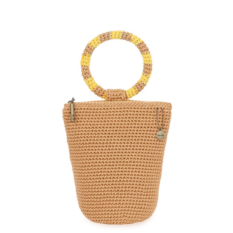 Ayla Ring Handle Pouch - Hand Crochet - Bamboo