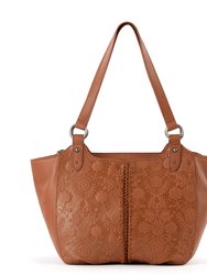 Bolinas Satchel Tote - Tobacco Floral Emboss