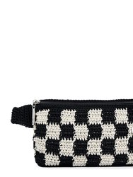Caraway Small Belt Bag - Hand Crochet - Black Check