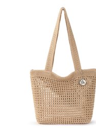 Casual Classics Tote - Hand Crochet - Bamboo With Gold