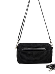 Cora Smartphone Crossbody Bag - Hand Crochet - Black