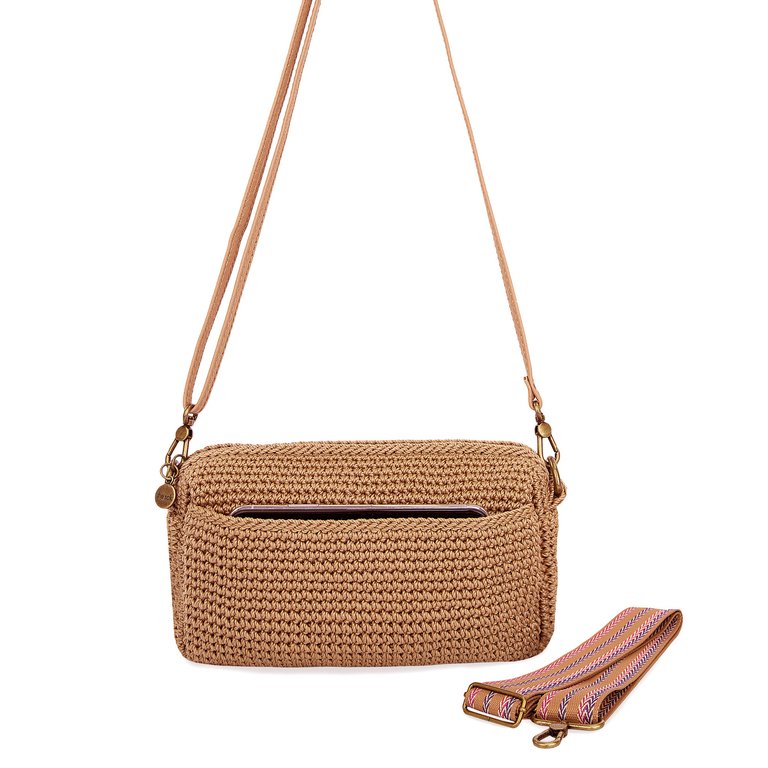 Cora Smartphone Crossbody Bag - Hand Crochet - Bamboo