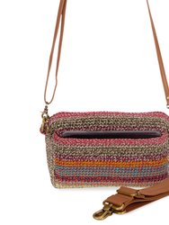 Cora Smartphone Crossbody Bag - Hand Crochet - Sunset Stripe