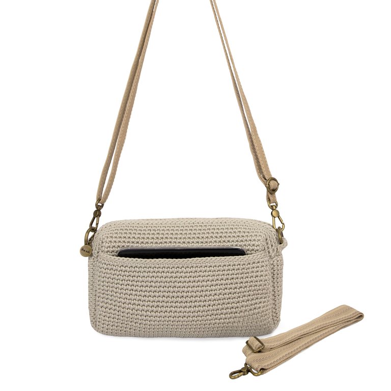 Cora Smartphone Crossbody Bag - Hand Crochet - Natural
