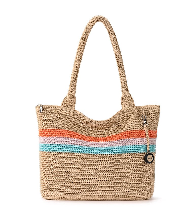 Crafted Classics Carryall Tote - Hand Crochet - Apricot Block