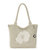 Crafted Classics Carryall Tote - Hand Crochet - Natural Flower Embroidery