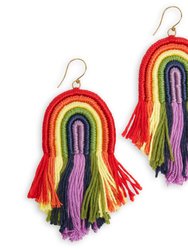 Cyrus Charm Earrings - Hand Crochet - Rainbow
