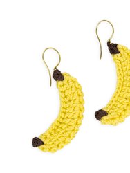 Cyrus Charm Earrings - Hand Crochet - Banana