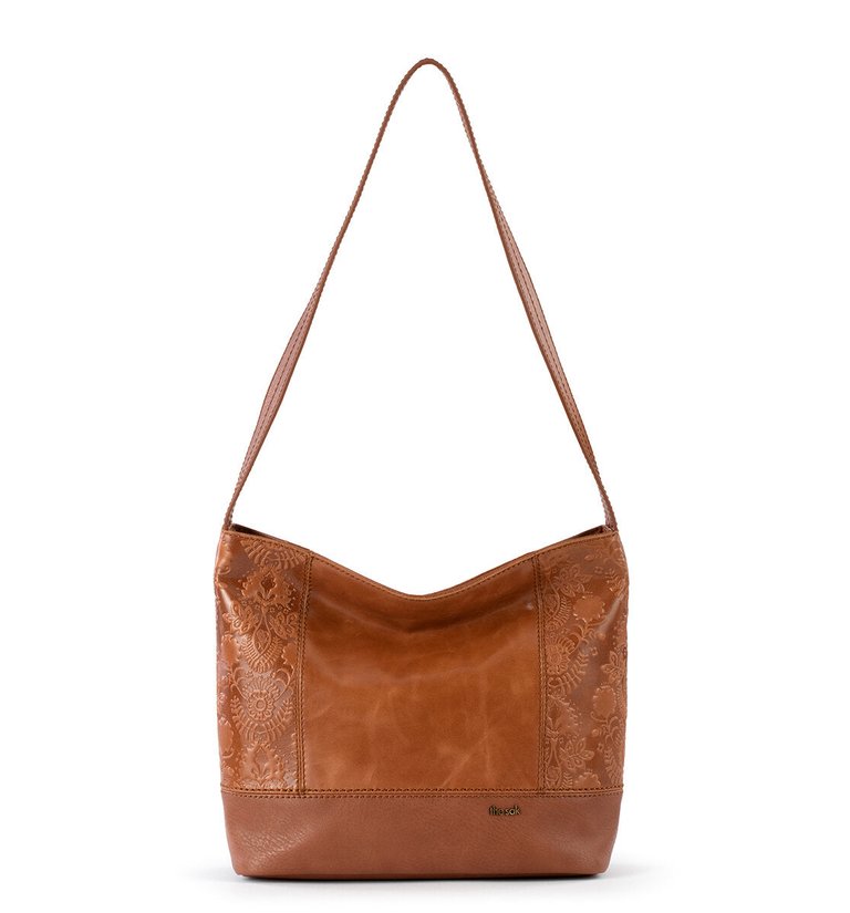 De Young Hobo - Leather - Tobacco Floral Embossed
