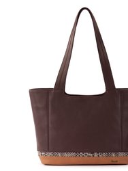 De Young Tote - Leather - Mahogany Snake Block
