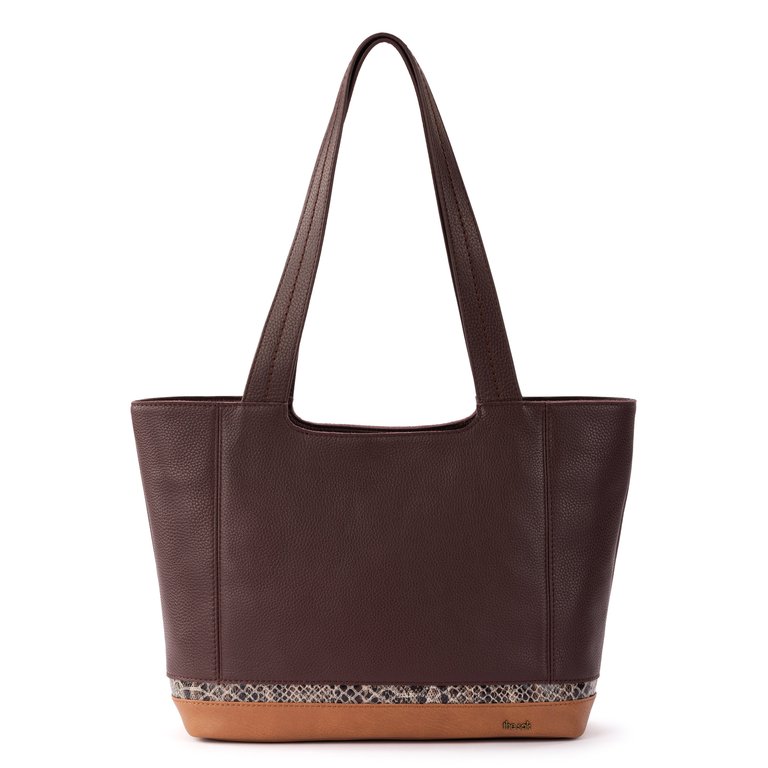 De Young Tote - Leather - Mahogany Snake Block