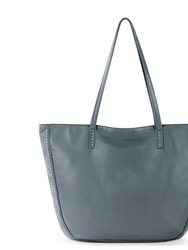 Faye Tote Bag - Leather - Dusty Blue Grey
