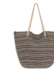 Faye Tote Bag - Hand Crochet - Terra Stripe