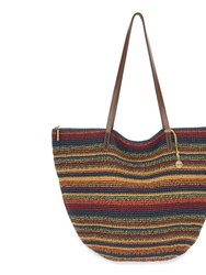 Faye Tote Bag - Hand Crochet - Woodland Stripe